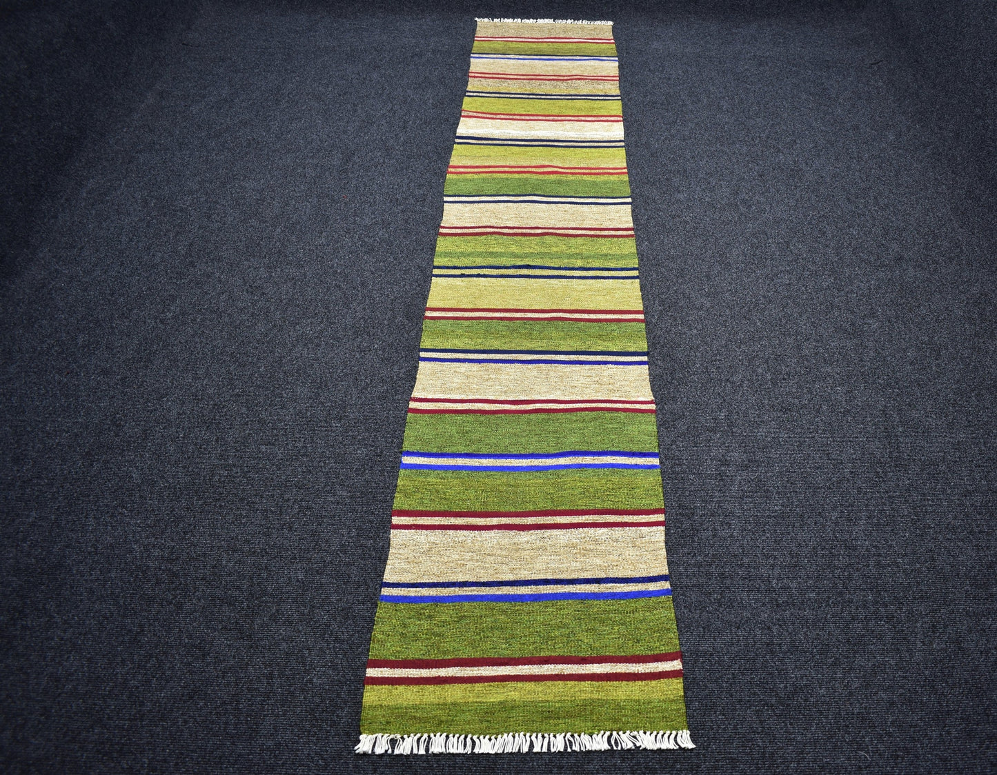 Yeni El Dokuma Rengarenk Capcanlı Balıkesir Pamuklu Bukleli Yolluk Kilim 7352
