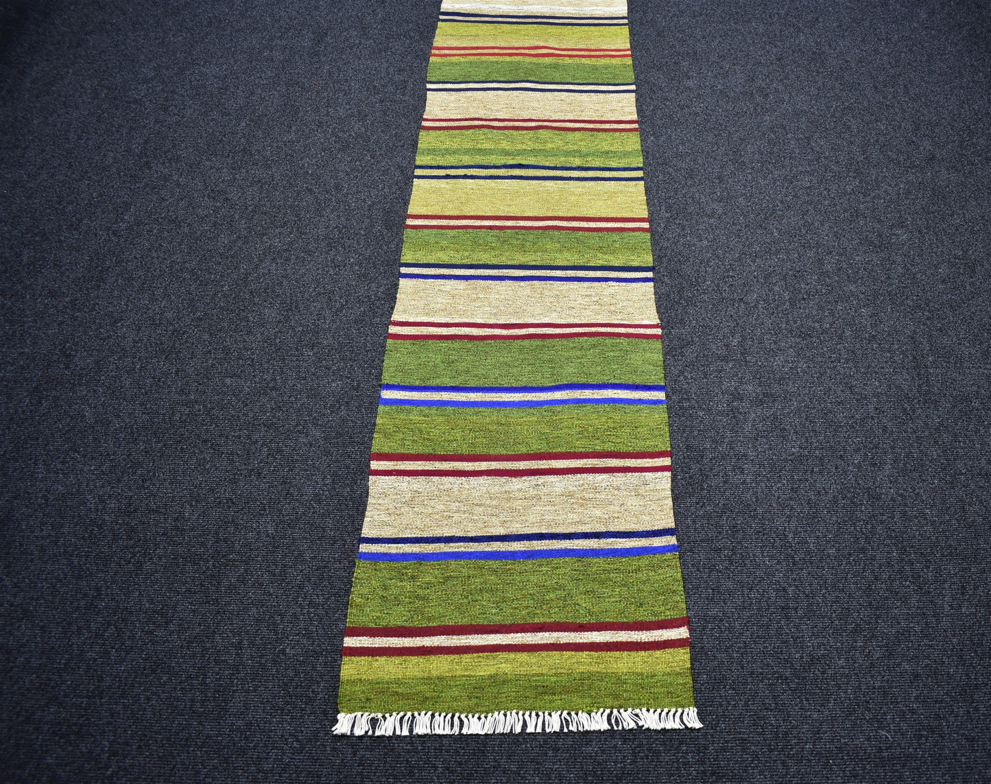 Yeni El Dokuma Rengarenk Capcanlı Balıkesir Pamuklu Bukleli Yolluk Kilim 7352