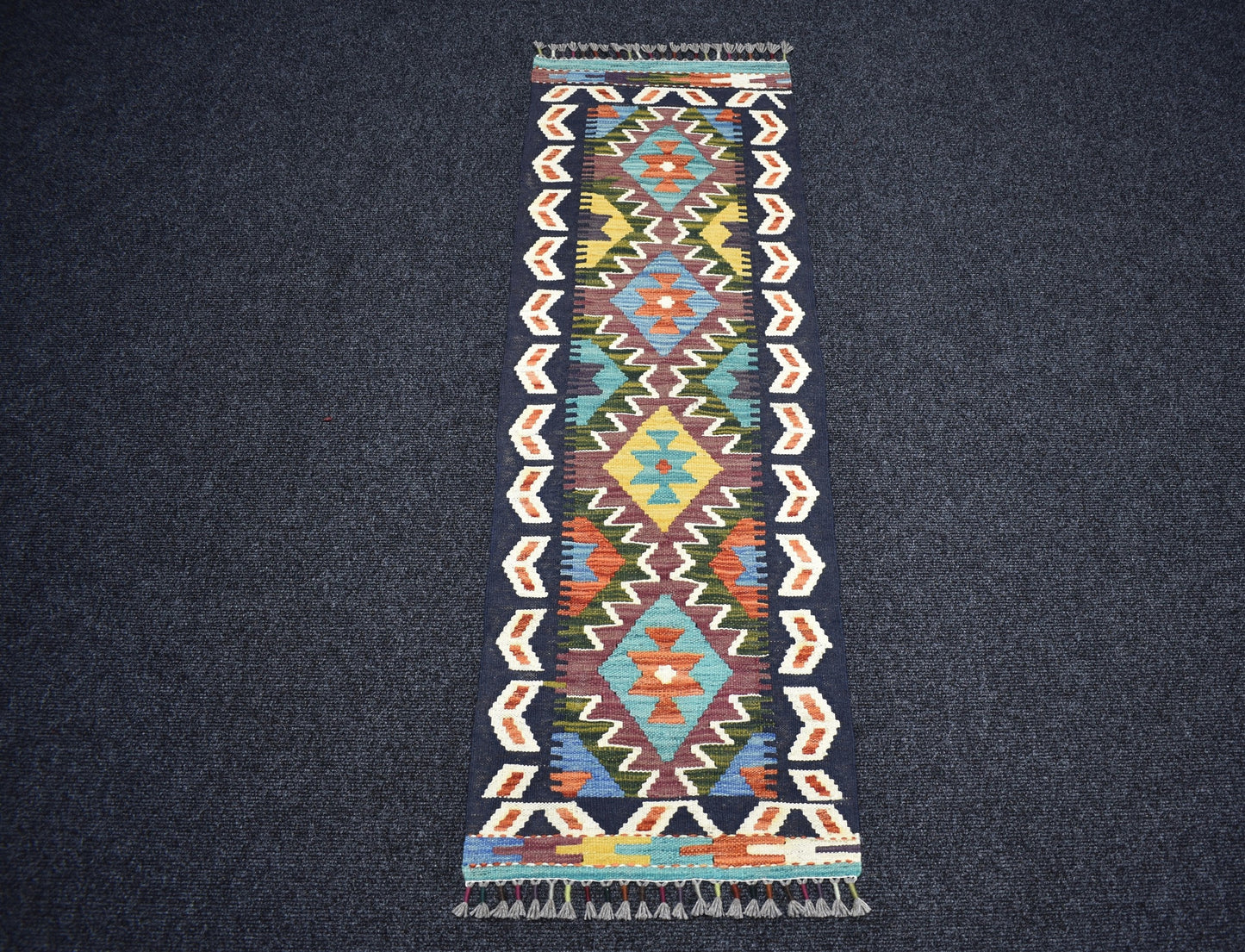 Yeni El Dokuma İran Meşhed Cerit Yörükleri Mini Yolluk Yün Kilim 7353