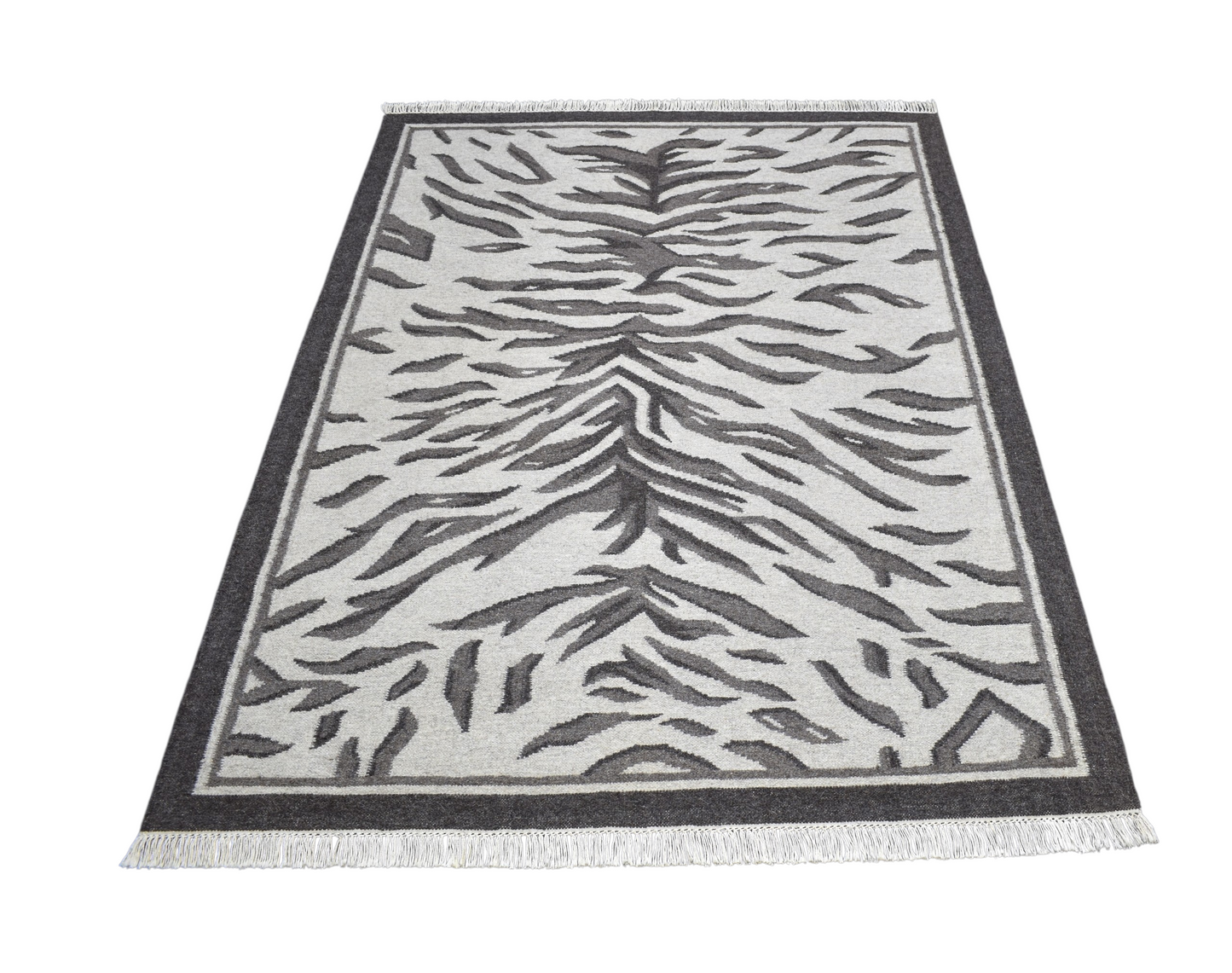 Yeni 3m2 El Dokuma Nadir Naturel Modern Leopar Yün Kilim 7356