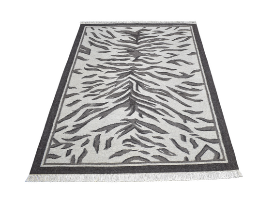 Yeni 3m2 El Dokuma Nadir Naturel Modern Leopar Yün Kilim 7356