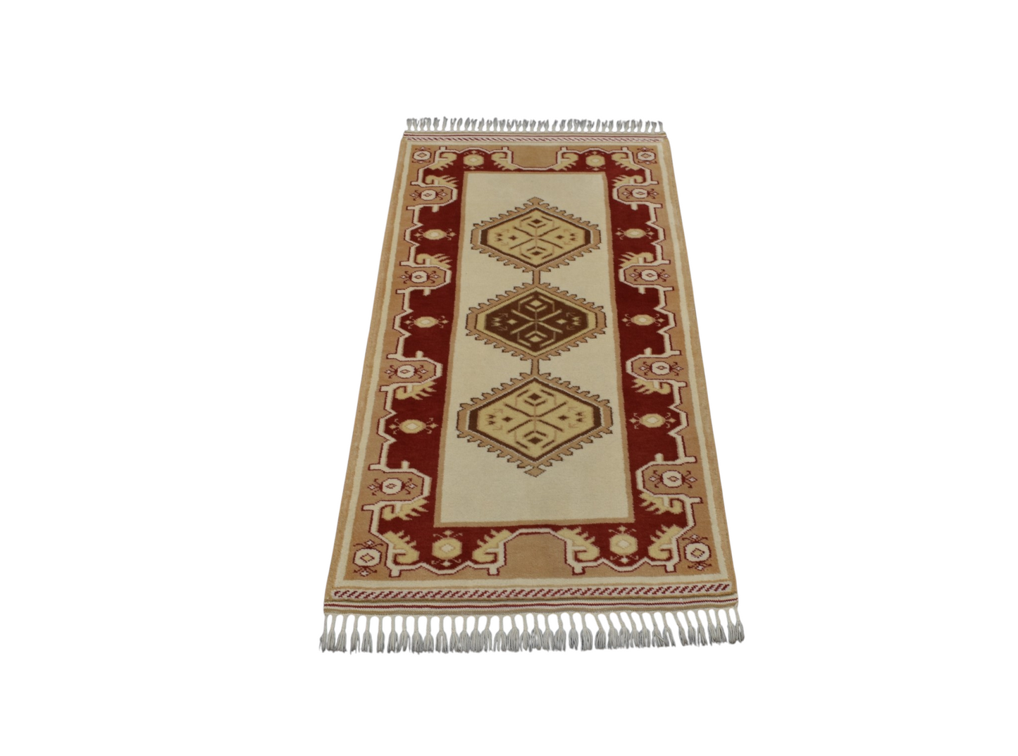 Yeni El Dokuma Modern Zarif Gemi Suyu Model Milas Yün Halı 7363