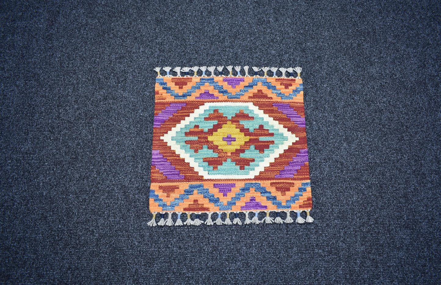 Yeni El Dokuma Kare Köşe Cerit Yörükleri Meşhed İran Yün Kilim 7377