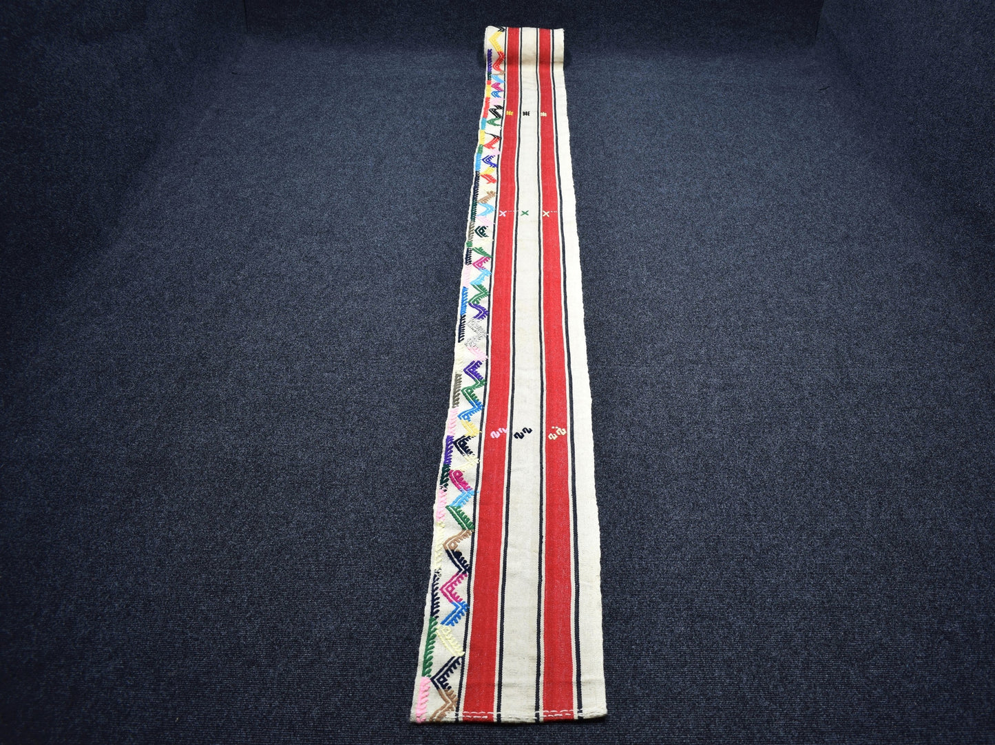 Yeni El Dokuması Devasa Yekpare Dekorluk Kuşak Yörük Yolluk Yün Kilim 7381