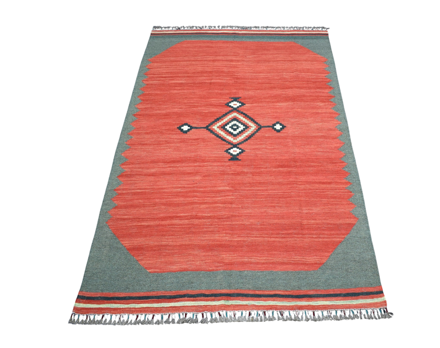 Yeni El Dokuma Benzersiz Bodrum Muğla Yörük Yün Kilim 7394