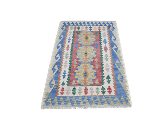 Vintage El Dokuma Ender Pastel Pınarbaşı Kayseri Yün Kilim 7396
