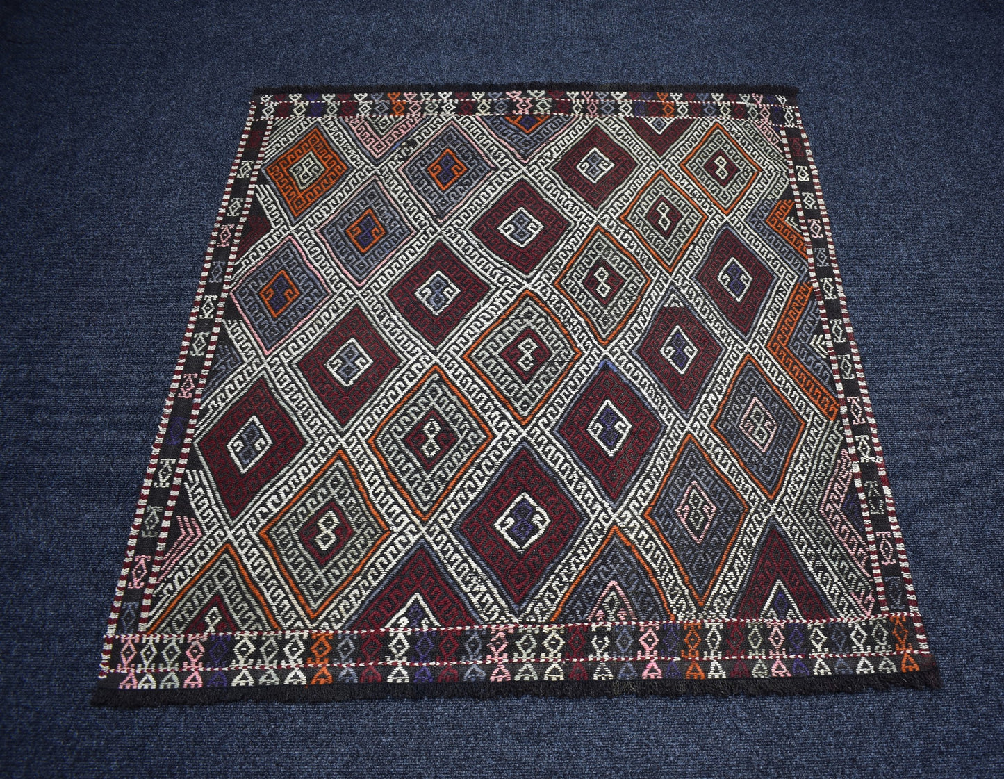 El Dokuma Görkemli Karakeçili Balıkesir Yörük Yün Cecim Kilim 7398
