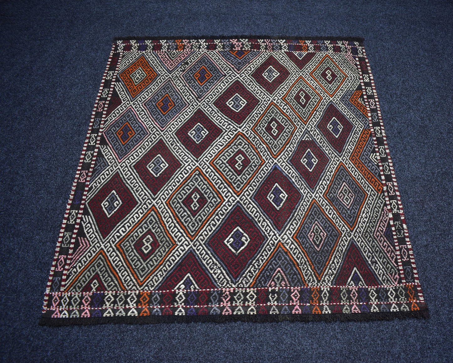 El Dokuma Görkemli Karakeçili Balıkesir Yörük Yün Cecim Kilim 7398