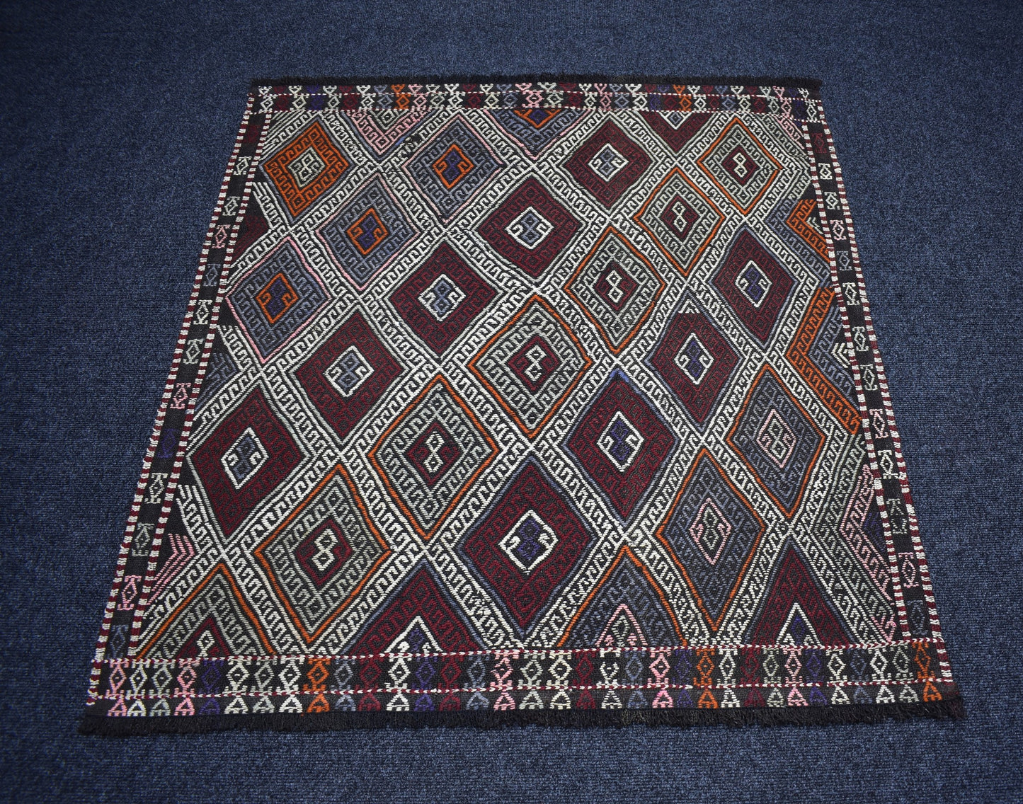 El Dokuma Görkemli Karakeçili Balıkesir Yörük Yün Cecim Kilim 7398