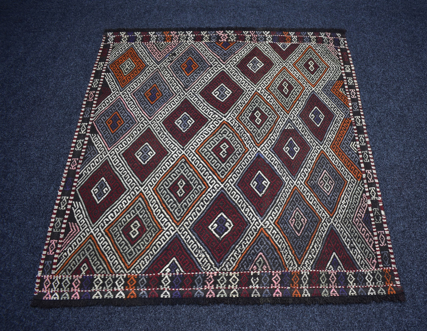 El Dokuma Görkemli Karakeçili Balıkesir Yörük Yün Cecim Kilim 7398