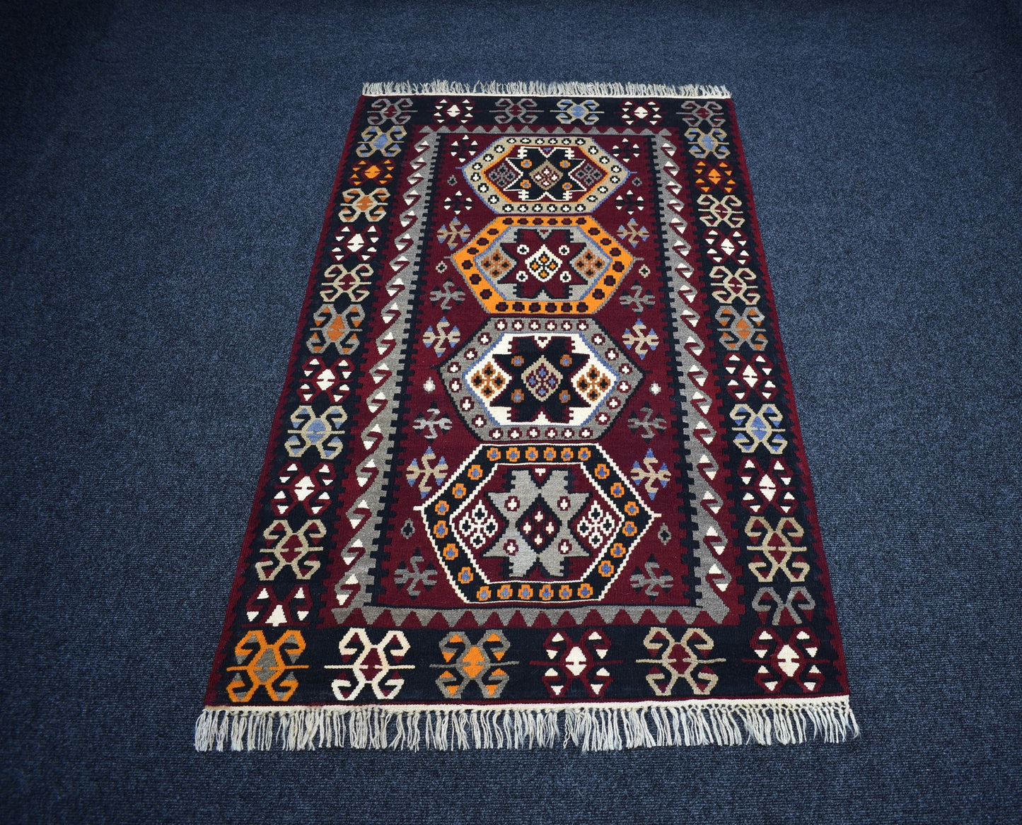 Antika El Dokuma Şaheser Sivas Gürün Yün Kilim 7403