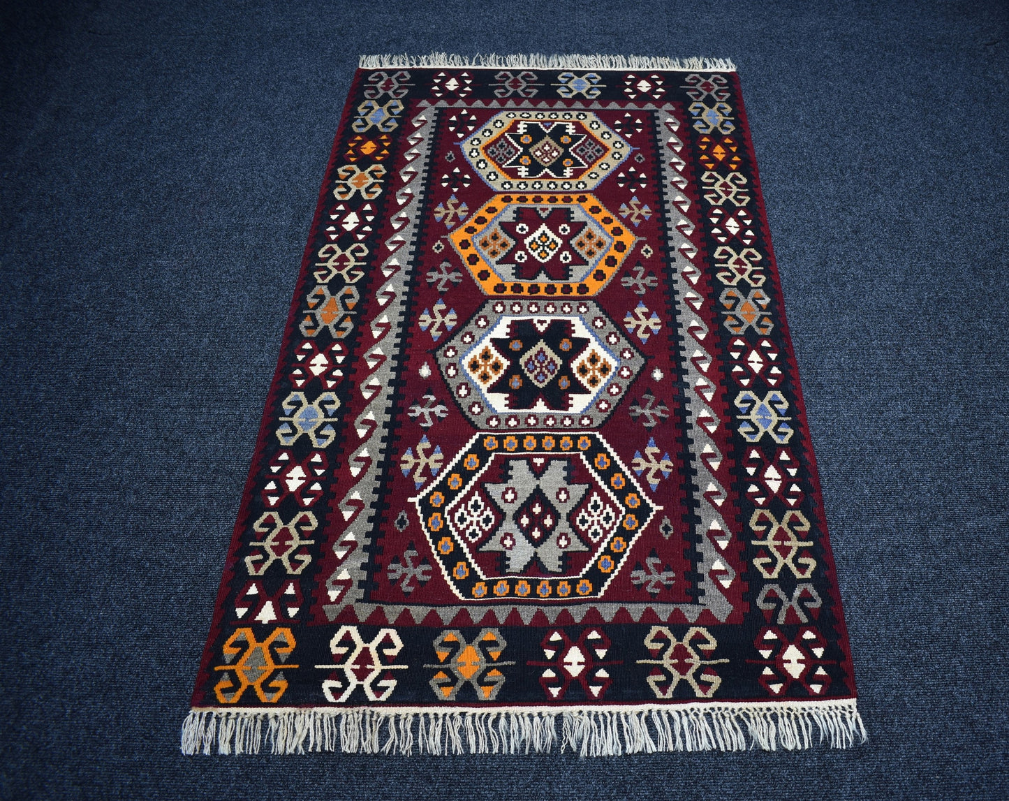 Antika El Dokuma Şaheser Sivas Gürün Yün Kilim 7403