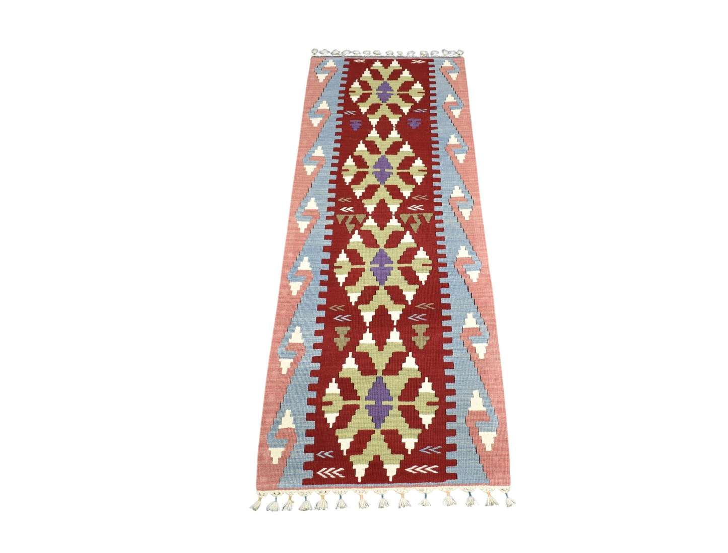 Yeni El Dokuma Modern Pınarbaşı Kayseri Yün Mini Yolluk Kilim 7404