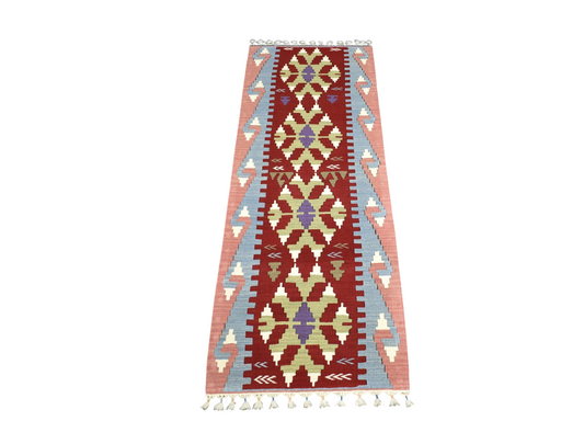 Yeni El Dokuma Modern Pınarbaşı Kayseri Yün Mini Yolluk Kilim 7404