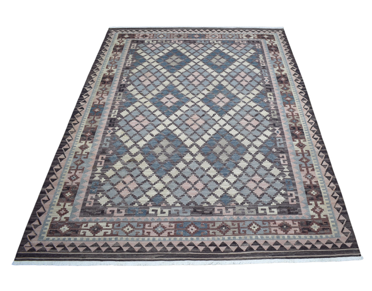 Vintage El Dokuma Pastel Cerit Yörükleri Meşhed İran Yün Kilim 7405