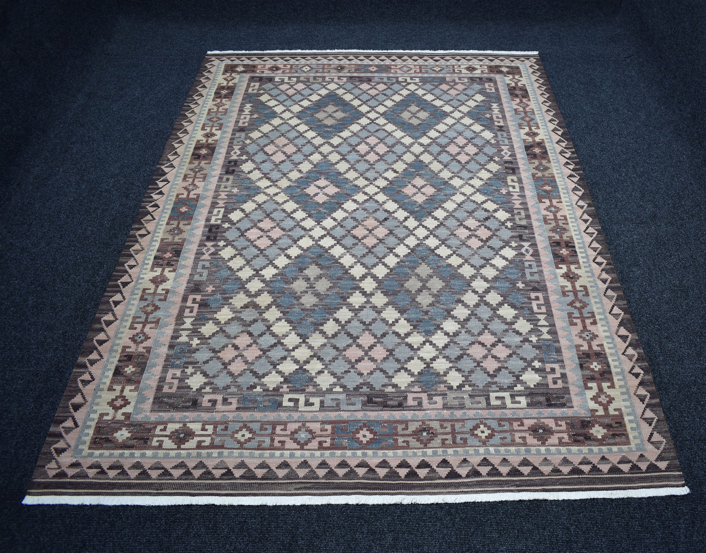 Vintage El Dokuma Pastel Cerit Yörükleri Meşhed İran Yün Kilim 7405