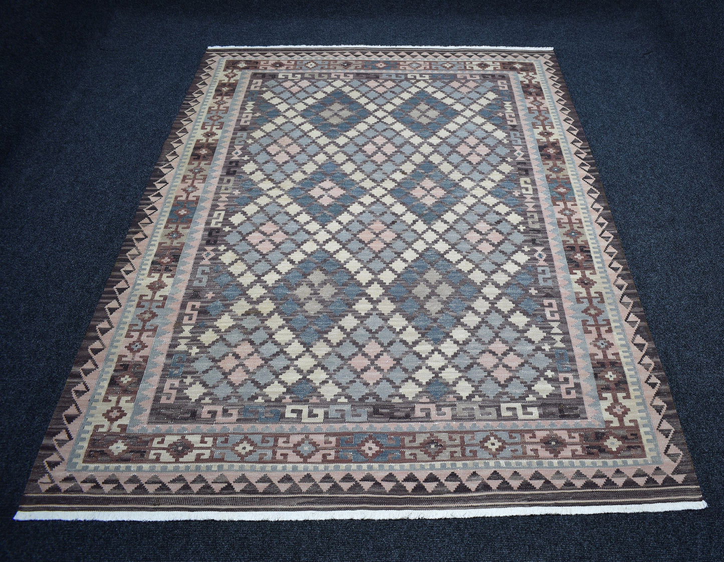 Vintage El Dokuma Pastel Cerit Yörükleri Meşhed İran Yün Kilim 7405