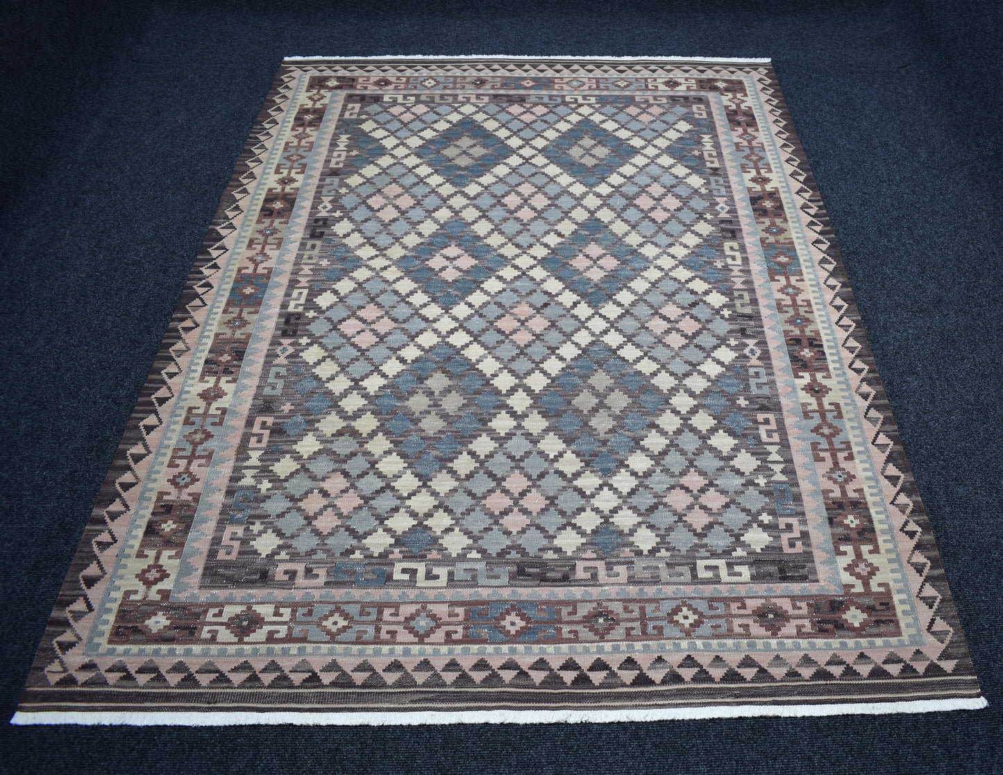 Vintage El Dokuma Pastel Cerit Yörükleri Meşhed İran Yün Kilim 7405