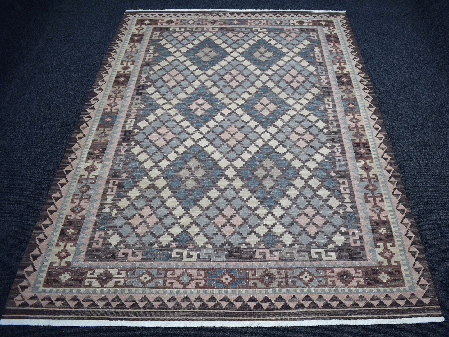 Vintage El Dokuma Pastel Cerit Yörükleri Meşhed İran Yün Kilim 7405