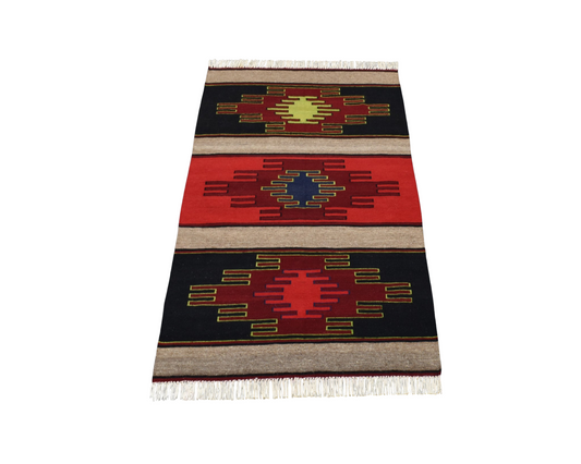 Yeni El Dokuma Görkemli Enfes Şarkışla Sivas Yün Kilim 7410