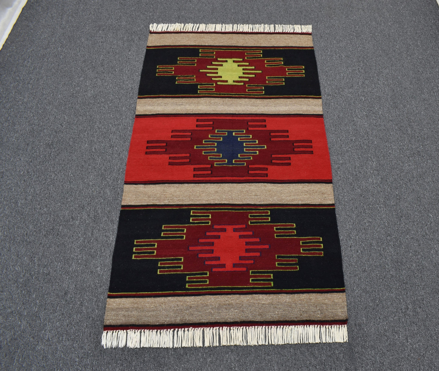 Yeni El Dokuma Görkemli Enfes Şarkışla Sivas Yün Kilim 7410