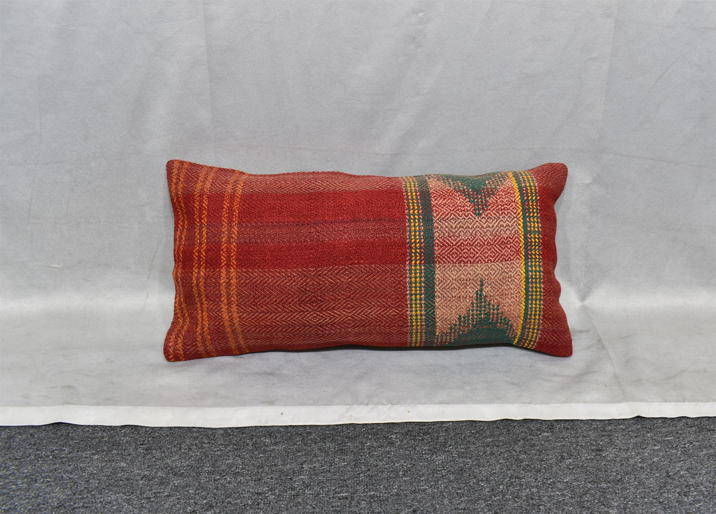 Yeni El Dokuma Dekorluk Lumbar Kilim Kırlent Yastık Kılıfı 7416