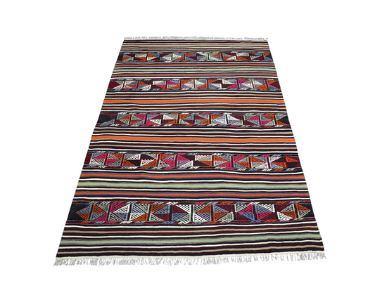 El Dokuma Benzersiz Balıkesir Kepsut Yörük Yün Cecim Kilim 7417