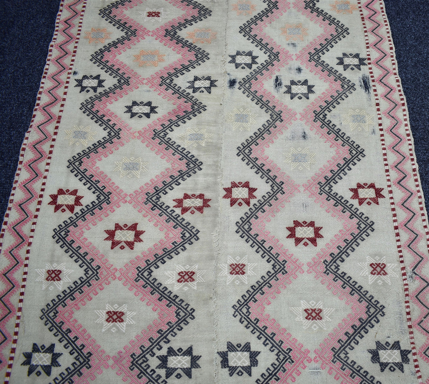Antika El Dokuma Dekorluk Fragman Perde Yün Cecim Kilim 7429