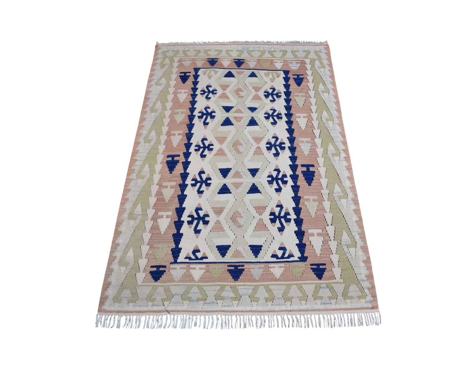 Vintage El Dokuma Nadir Pastel Pınarbaşı Kayseri Yün Kilim 7435