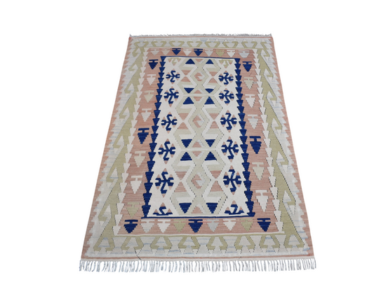 Vintage El Dokuma Nadir Pastel Pınarbaşı Kayseri Yün Kilim 7435