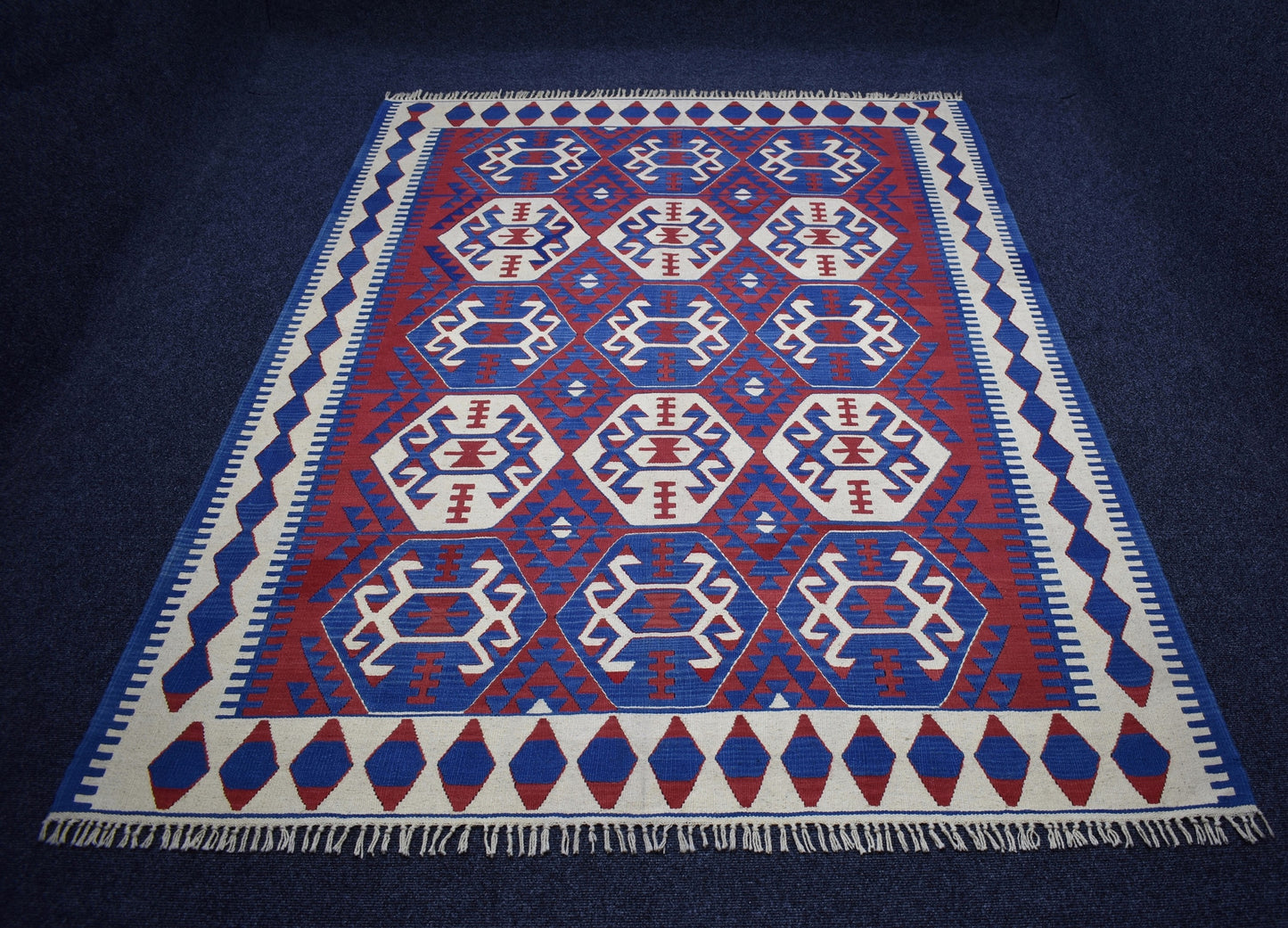 Yeni El Dokuma Başyapıt Yüncü Yörük Bergama İzmir Yün Kilim 7444