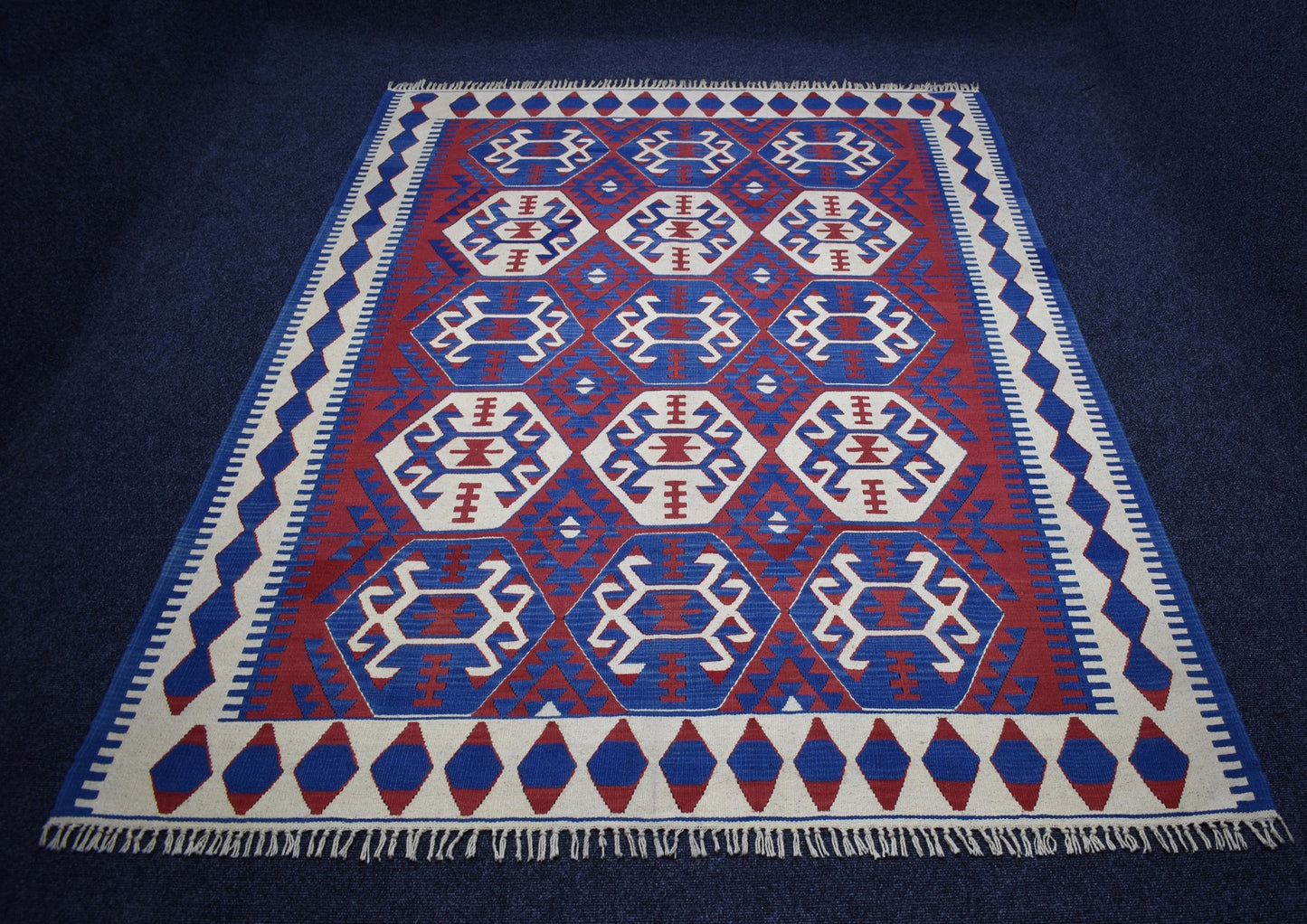 Yeni El Dokuma Başyapıt Yüncü Yörük Bergama İzmir Yün Kilim 7444