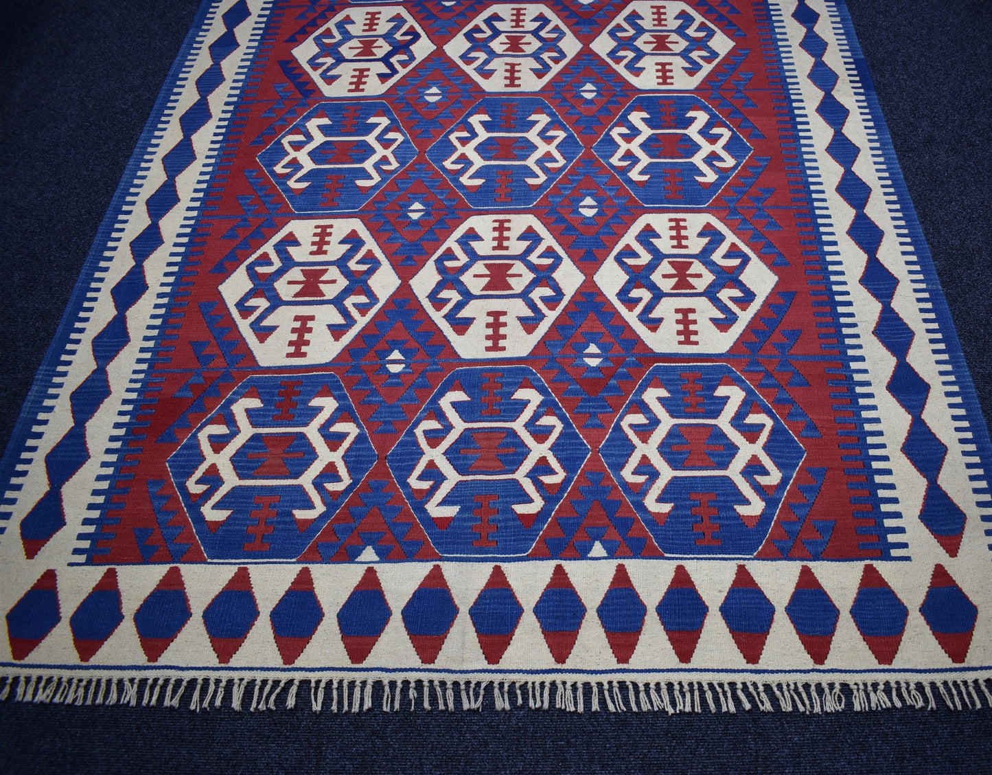 Yeni El Dokuma Başyapıt Yüncü Yörük Bergama İzmir Yün Kilim 7444
