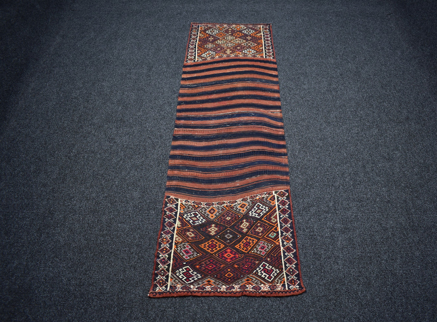 Antika El Dokuma Otantik Van Hakkari Aşiret Yolluk Yün Sumak Kilim 7445