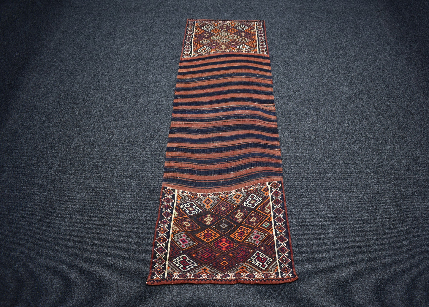 Antika El Dokuma Otantik Van Hakkari Aşiret Yolluk Yün Sumak Kilim 7445