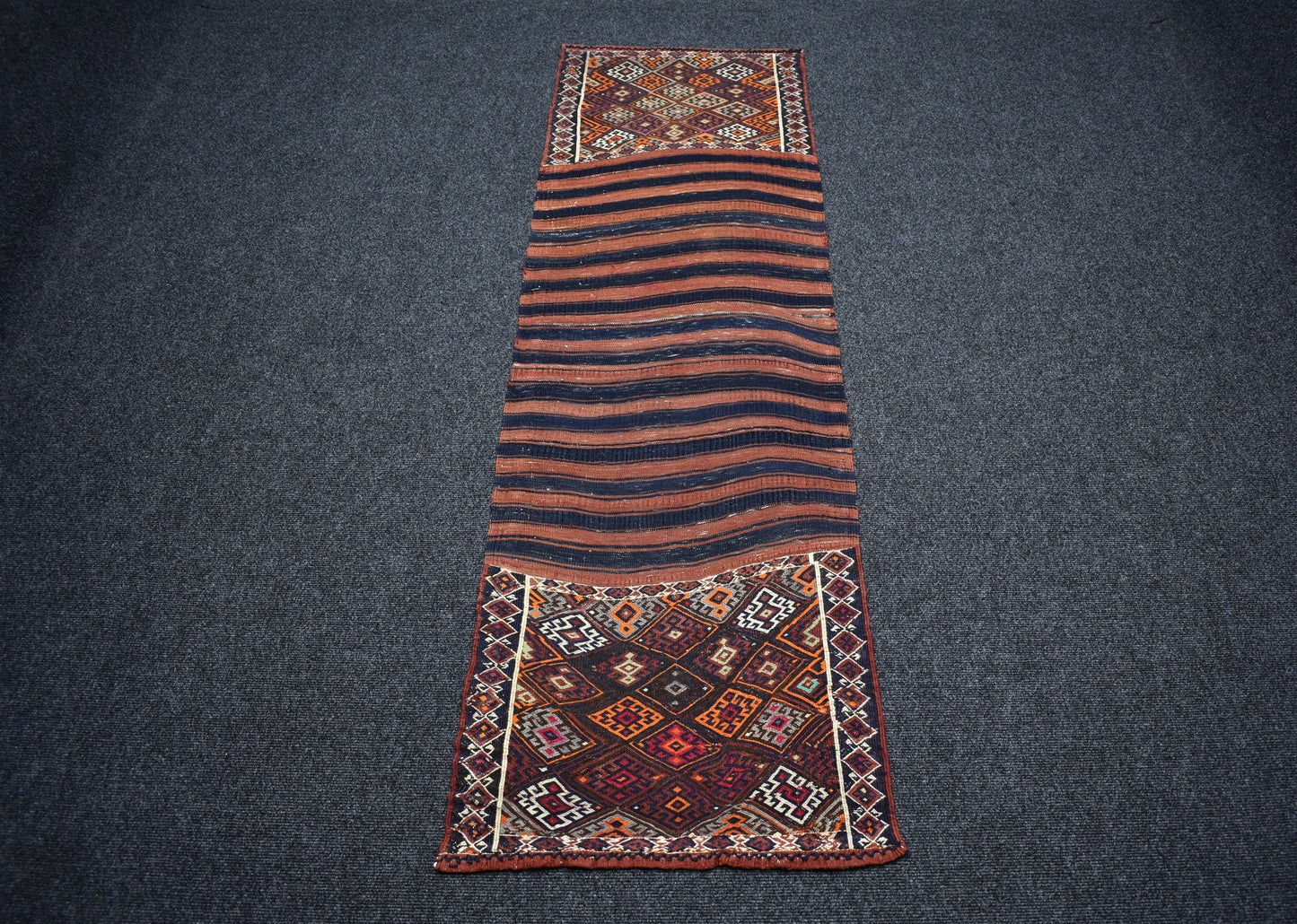 Antika El Dokuma Otantik Van Hakkari Aşiret Yolluk Yün Sumak Kilim 7445