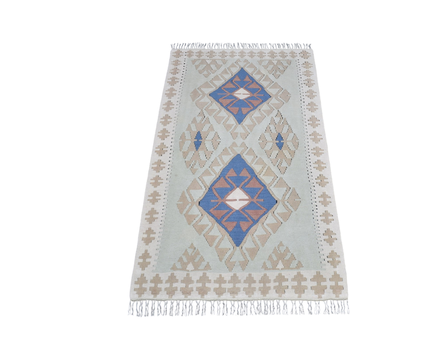 Vintage El Dokuma Nadir Pastel Sarız Kayseri Yün Kilim 7448