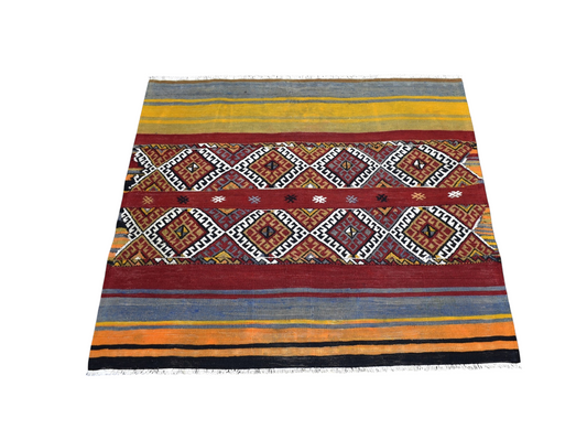 El Dokuma Otantik Sumak Sivas Yün Cecim Kilim 7456