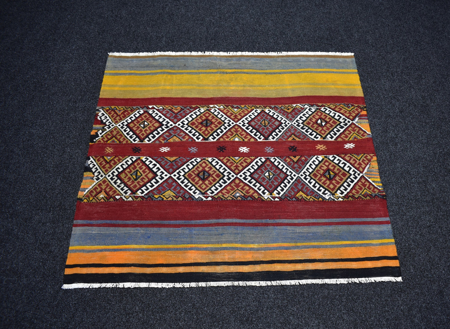 El Dokuma Otantik Sumak Sivas Yün Kilim 7456