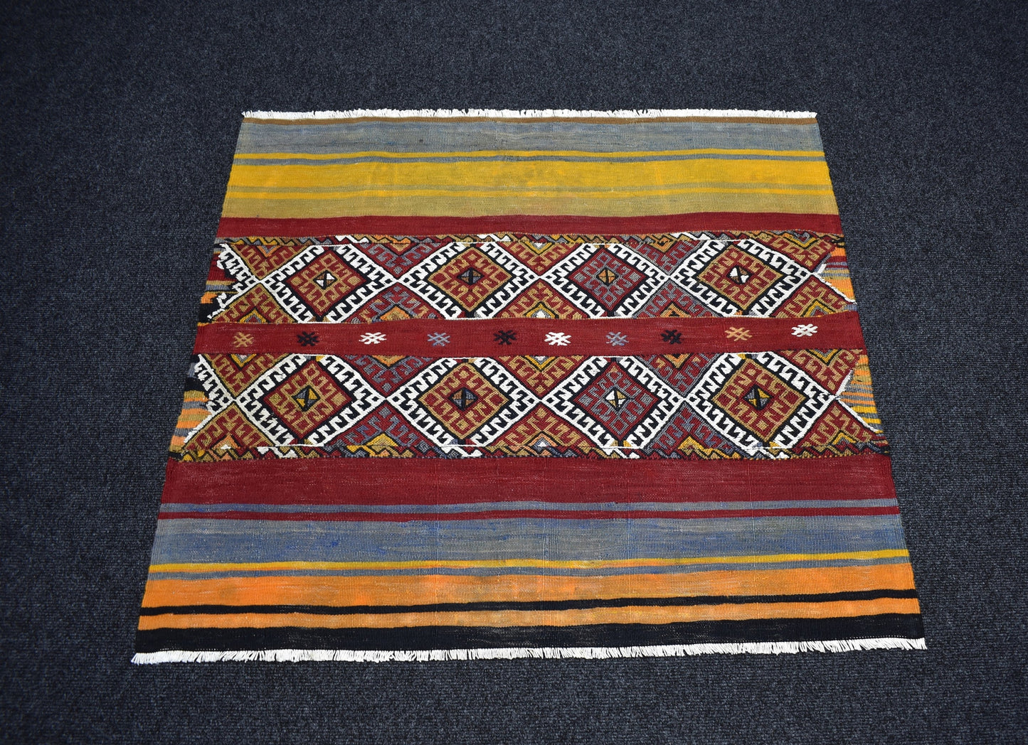 El Dokuma Otantik Sumak Sivas Yün Kilim 7456