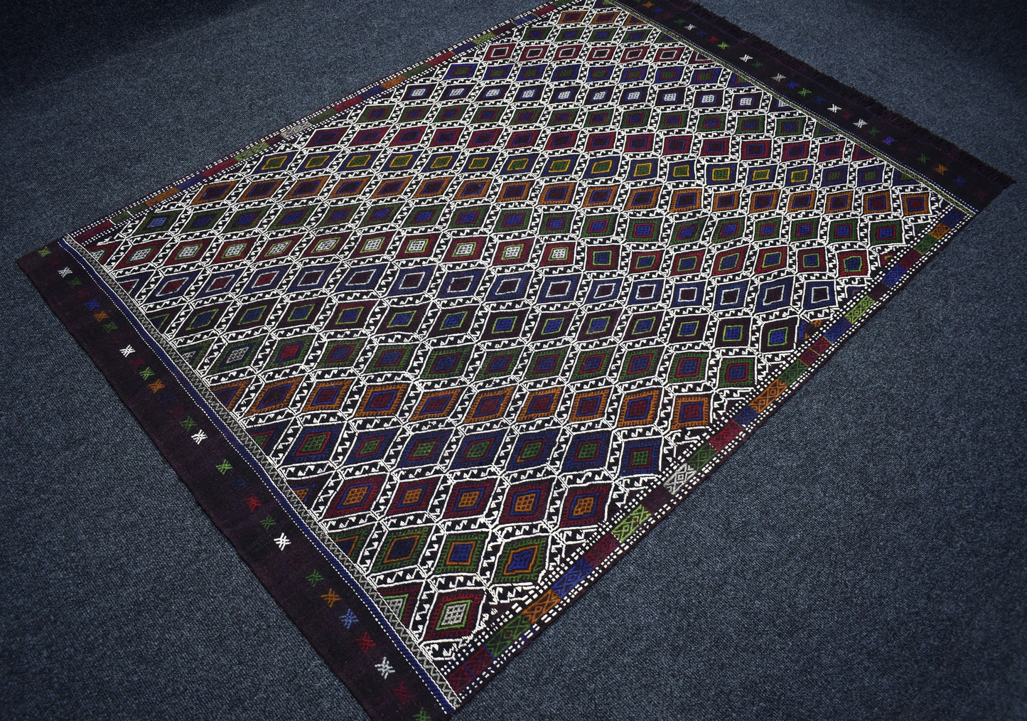 Yeni El Dokuması Eşsiz Karapınar Cecim Yün Kilim 7474