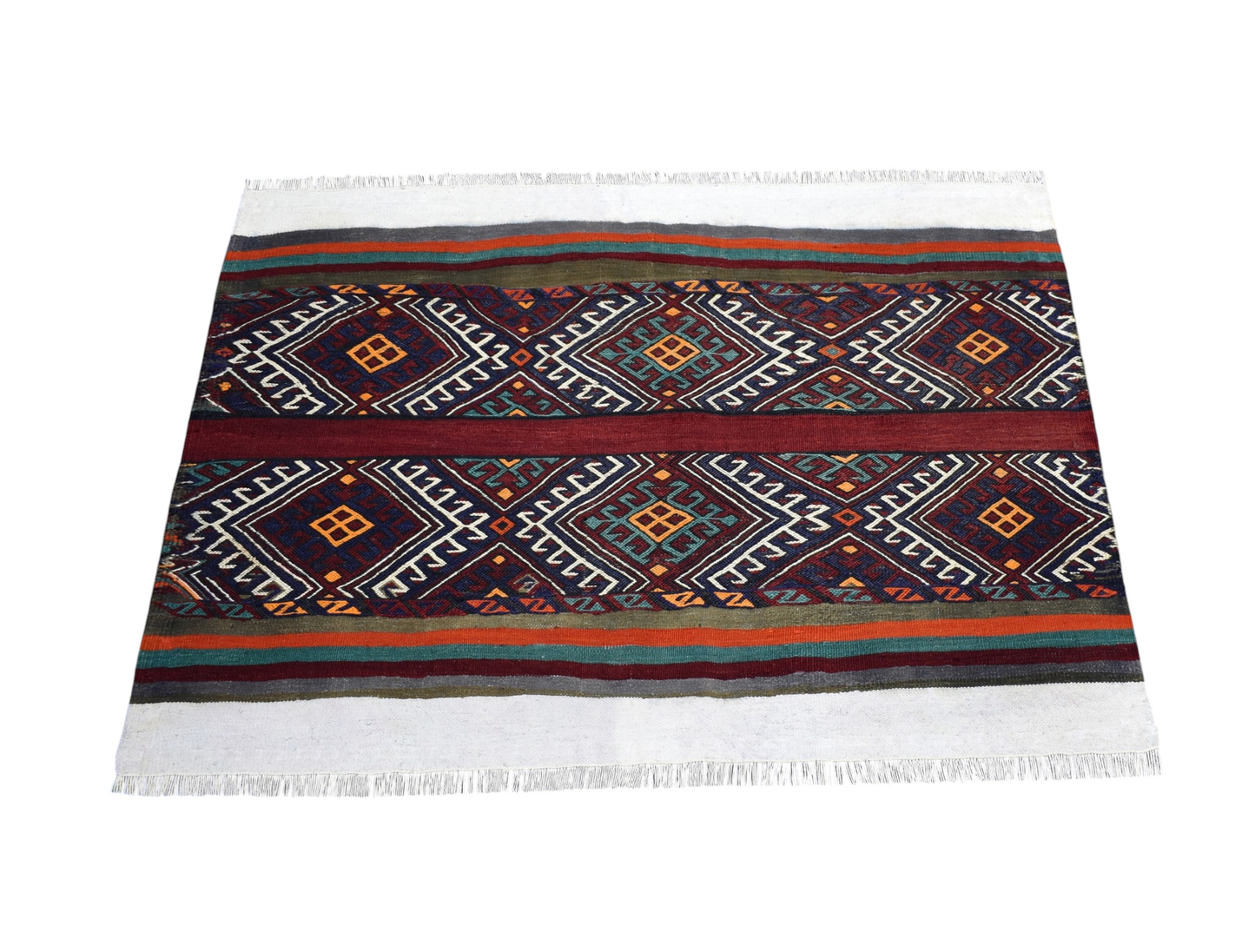 El Dokuma Yöresel Çumra Yörük Konya Pamuklu Yün Kilim 7482