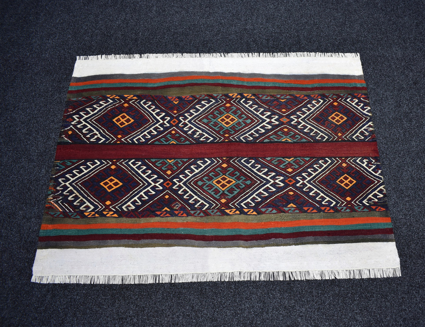 El Dokuma Yöresel Çumra Yörük Konya Pamuklu Yün Kilim 7482
