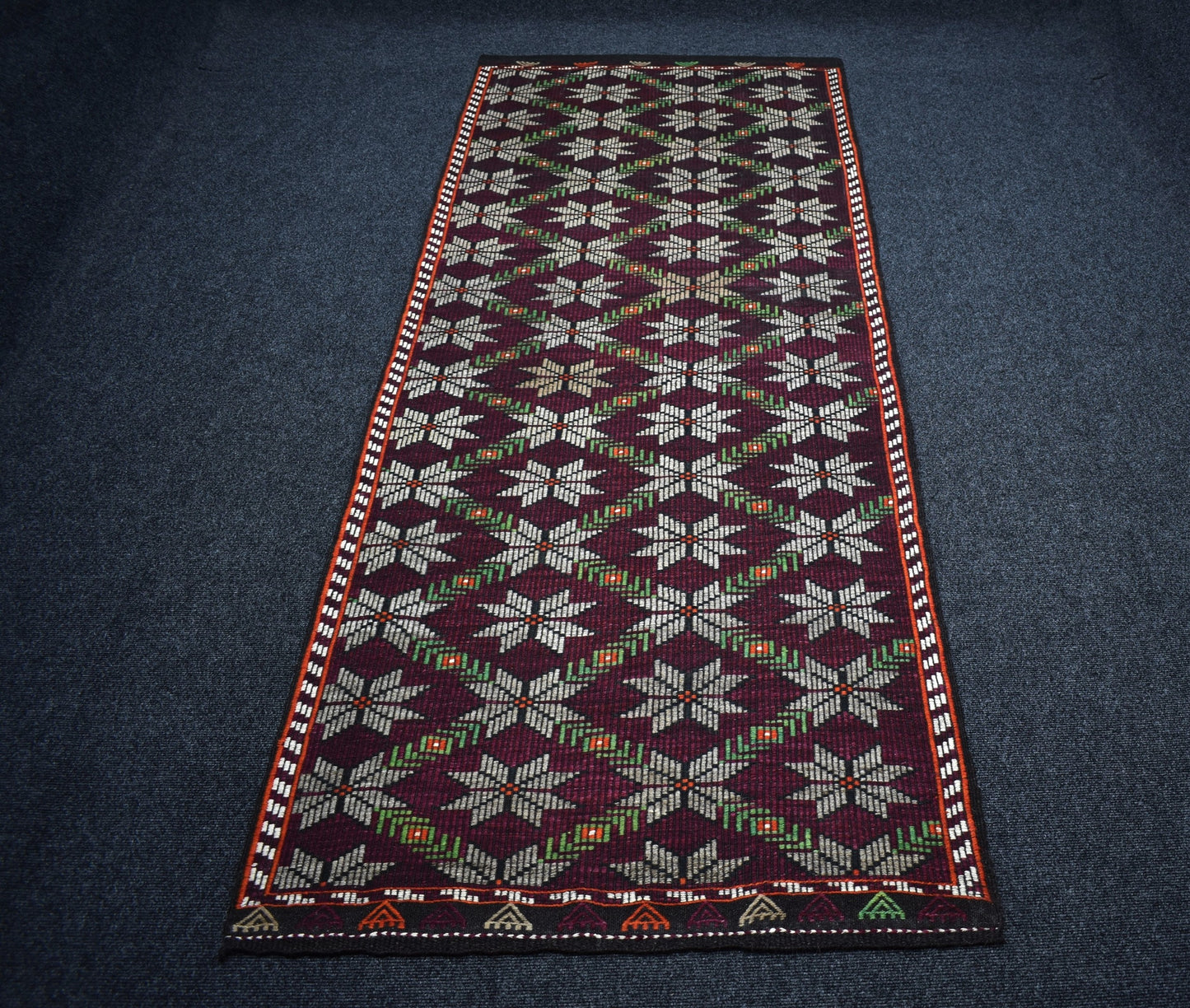 Yeni El Dokuma Ender Çiçekli Yörük Cecim Yolluk Yün Kilim 7484