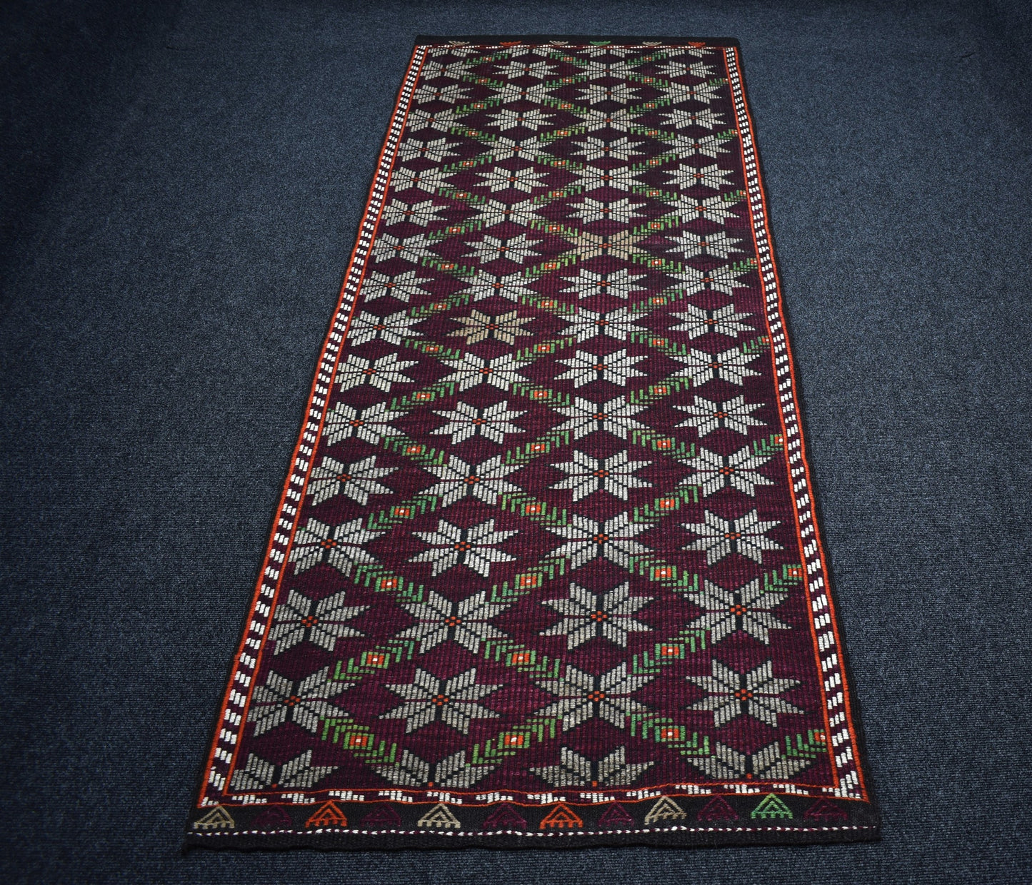 Yeni El Dokuma Ender Çiçekli Yörük Cecim Yolluk Yün Kilim 7484