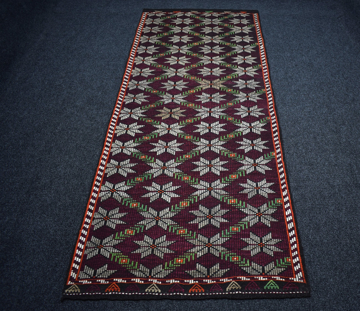Yeni El Dokuma Ender Çiçekli Yörük Cecim Yolluk Yün Kilim 7484
