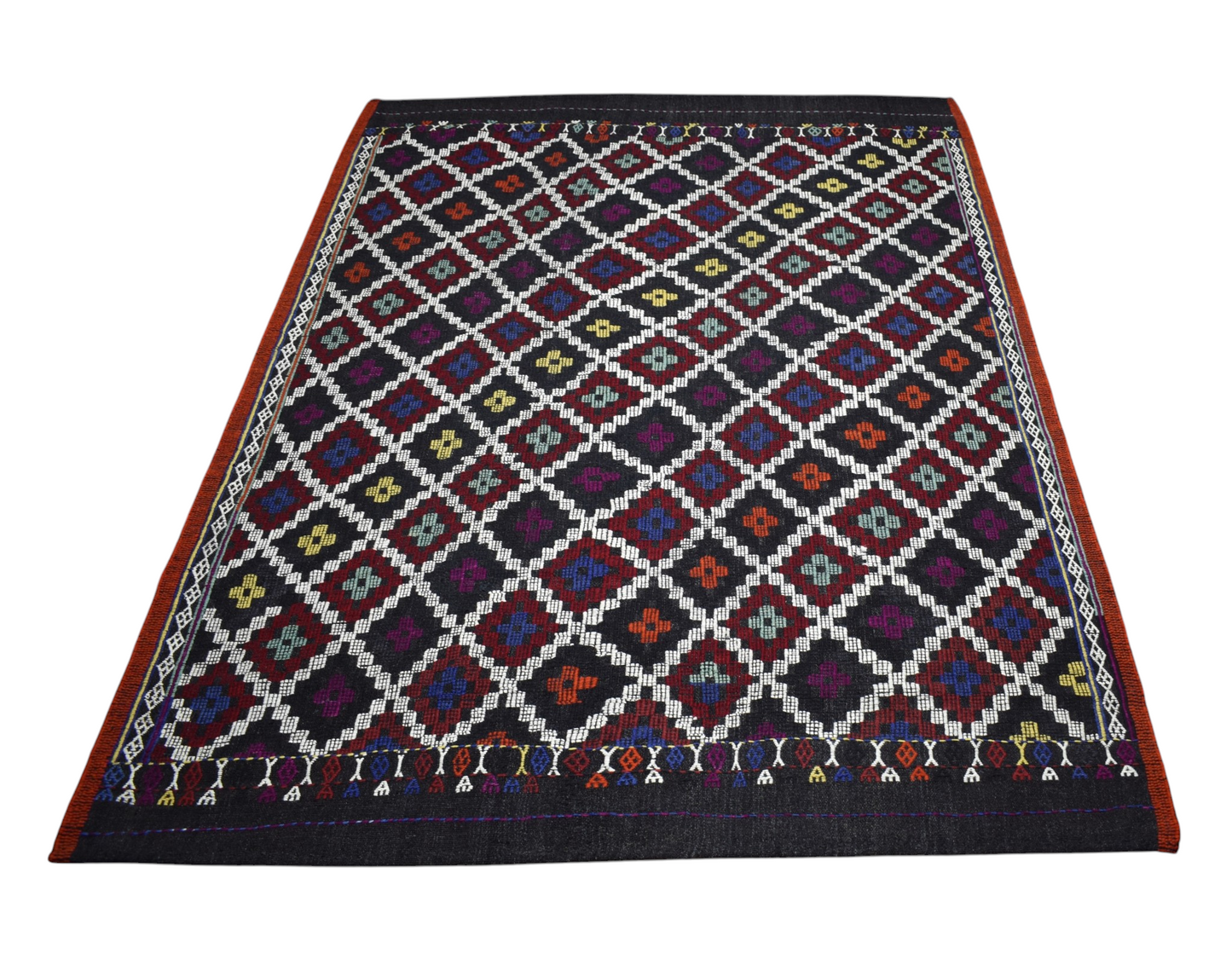 Yeni El Dokuma Karakeçili Balıkesir Yörük Cecim Yün Kilim 7491