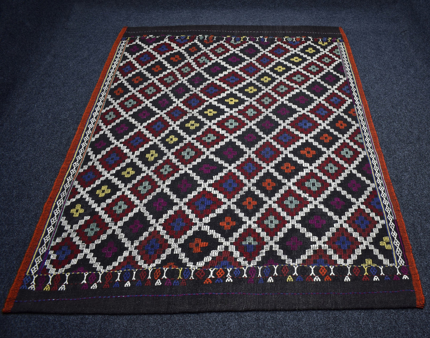 Yeni El Dokuma Karakeçili Balıkesir Yörük Cecim Yün Kilim 7491
