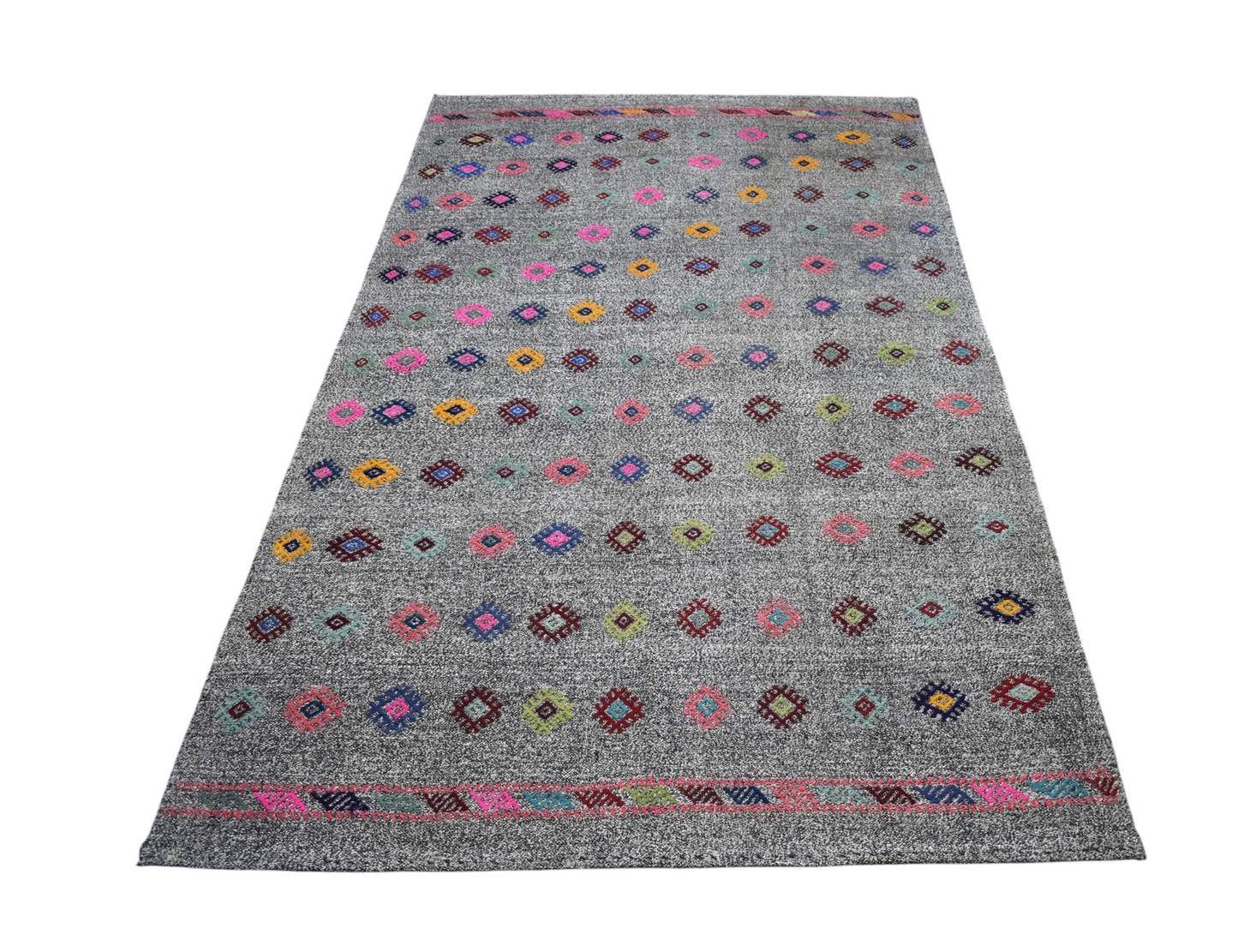 El Dokuma Ender Pamuklu Yün Kilim 7492