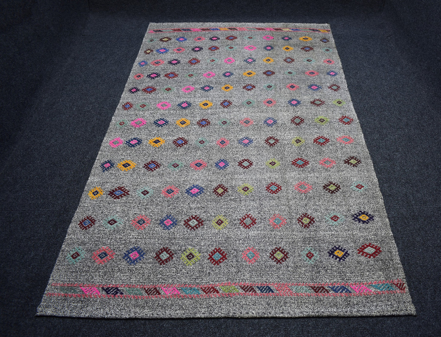 El Dokuma Ender Pamuklu Yün Kilim 7492